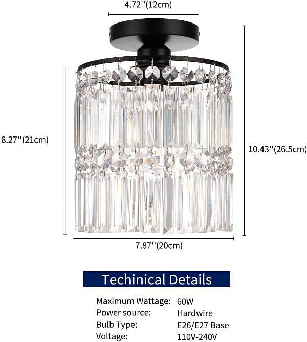 uk frideko lights Modern Crystal Ceiling Lamp Black Ceiling Light 6