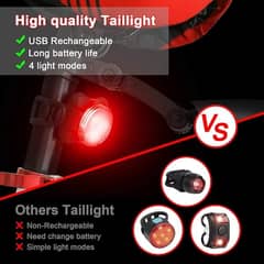 Defurhome Bike Light Set, Super Bright USB Rechargeable