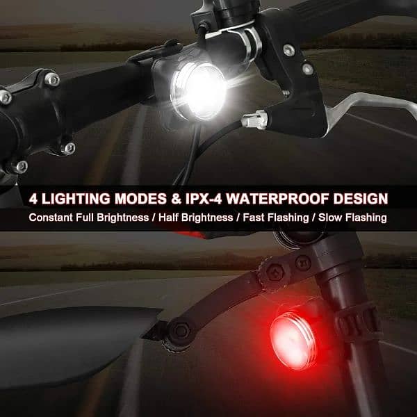 Defurhome Bike Light Set, Super Bright USB Rechargeable 1