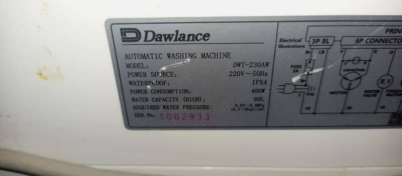 dawlance automatic washing machine 1600A 0