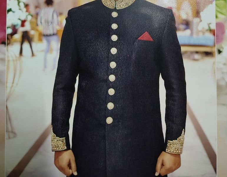 black sherwani with kulla 0