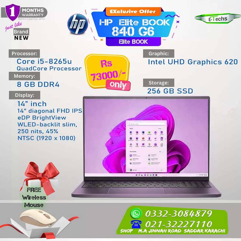 ETechs System Laptop 2025 Offer Hp 840 G6 (i5 8th Gen) RS 73000 only 0