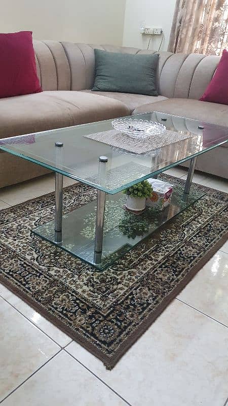 tempered glass centre table set 0