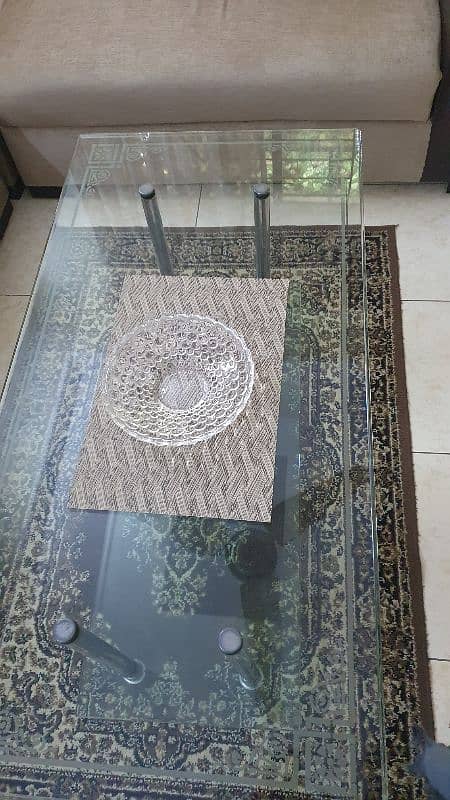 tempered glass centre table set 1