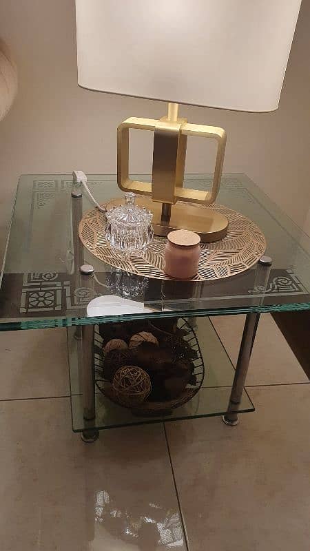 tempered glass centre table set 2