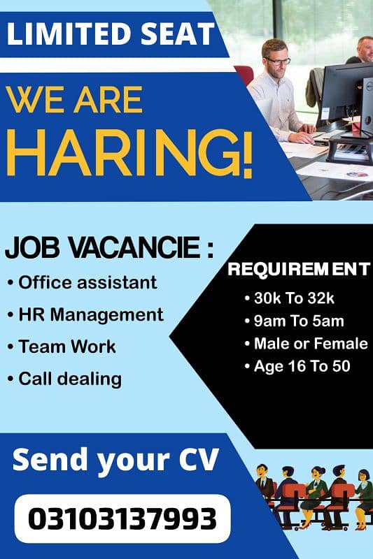 We are hiring male and female candidate 0