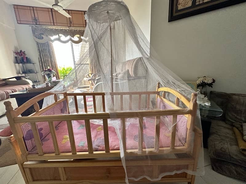 Baby Wooden Cot and Swing 2