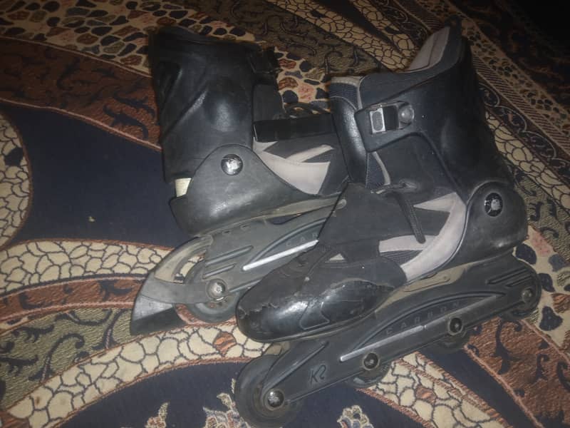 k2 carbon skating shoes in mint condition with safety kit 0