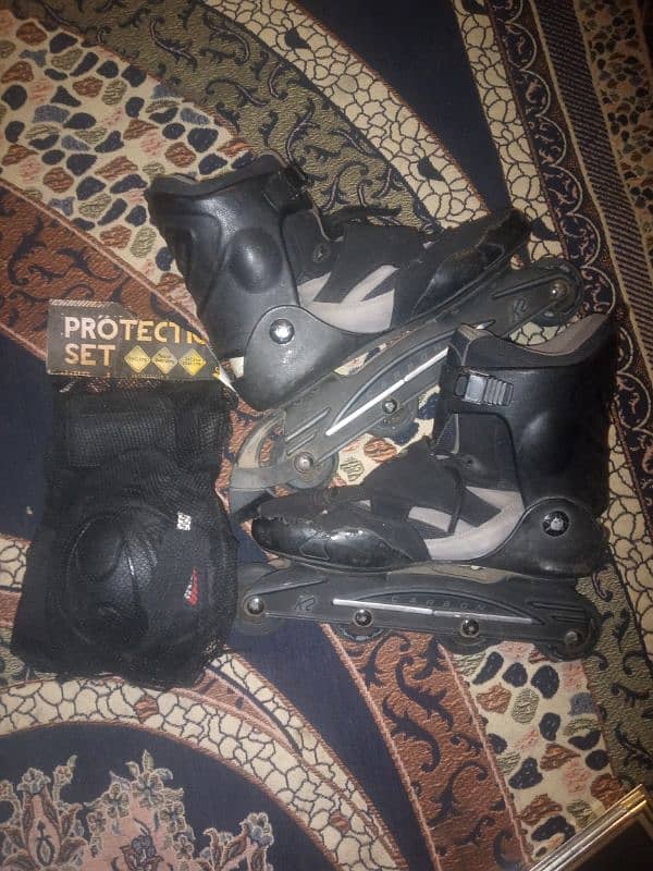 k2 carbon skating shoes in mint condition with safety kit 1