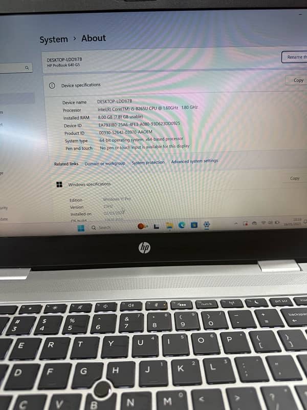 Hp probook 640 G5 Ram 8gb 1