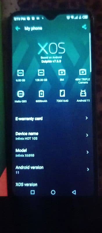 Infinix hot 10s in best price Ram:6gb Rom: 128gb 0