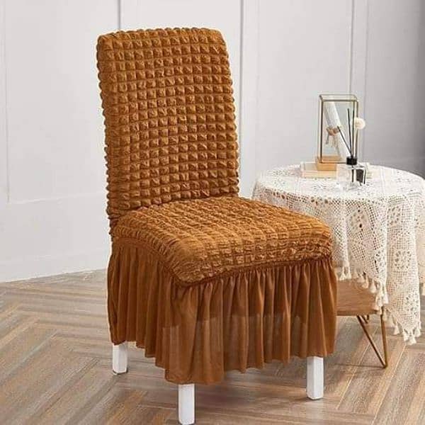 Bubble Fabric Dining Chair Cover 2