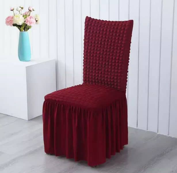 Bubble Fabric Dining Chair Cover 3