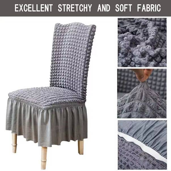 Bubble Fabric Dining Chair Cover 7