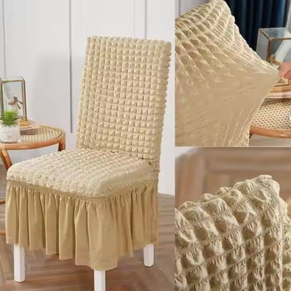 Bubble Fabric Dining Chair Cover 10