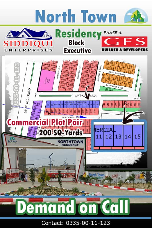 2 Commercial Plots for Sale! 200 Sqyards Executive block North Town Residency Phase 1 0