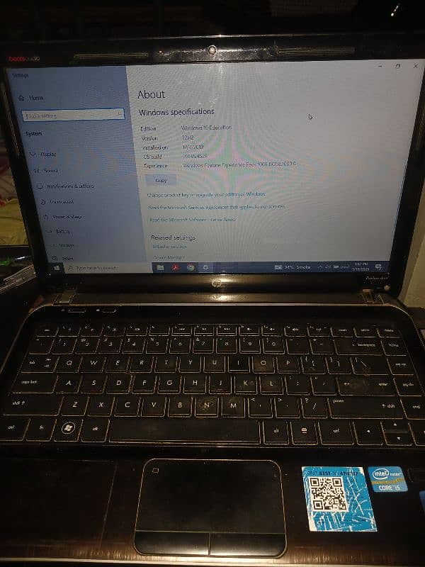 HP laptop core i5  intel inside 16