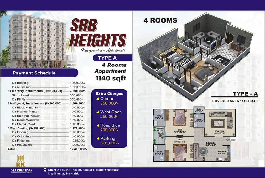 On Booking 4 Rooms Apartment In Under Construction Project {SRB Heights} 15