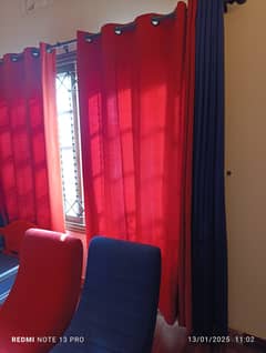 Vibrant Blue/Red Curtains for Playroom/Kids Room