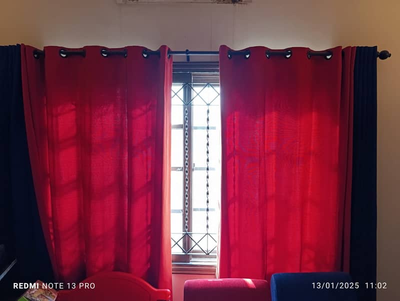 Vibrant Blue/Red Curtains for Playroom/Kids Room 1