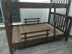 wooden bunk bed slightly used