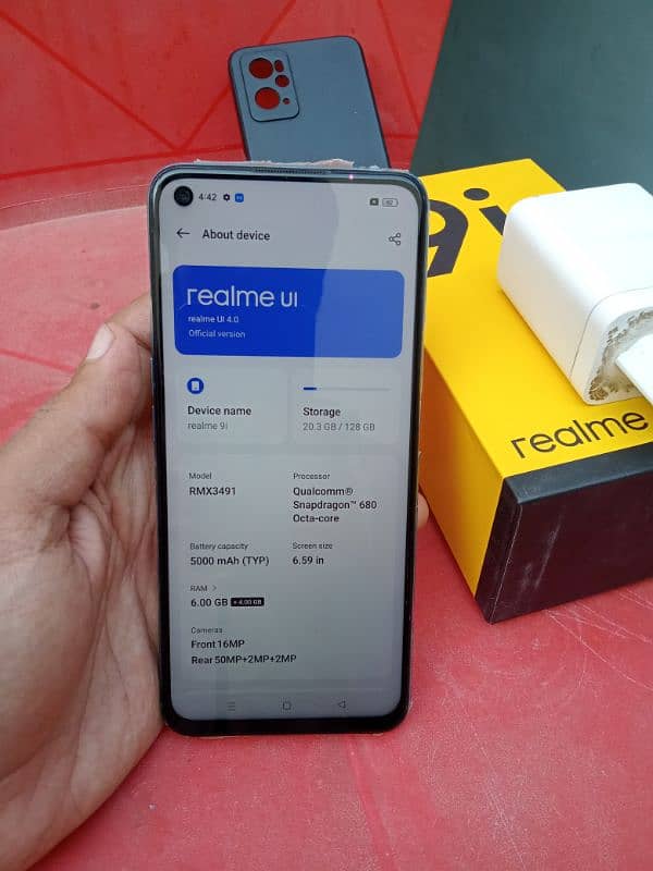 Realme 9i complete saman.  6+4/128. . . 5