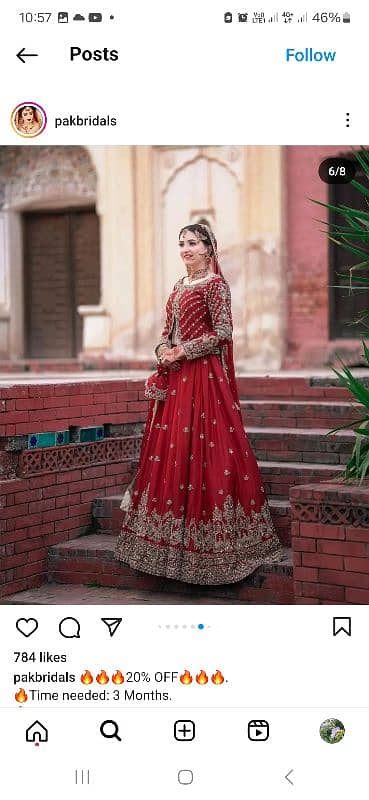 maroon barat bridal medium size lehnga kurti 0