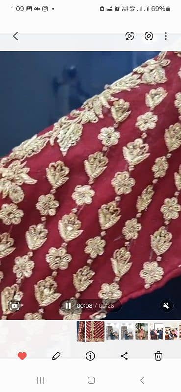 maroon barat bridal medium size lehnga kurti 4