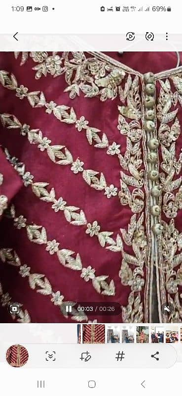 maroon barat bridal medium size lehnga kurti 5