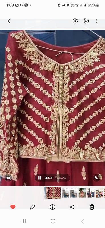 maroon barat bridal medium size lehnga kurti 6