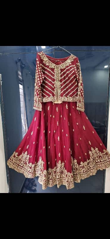 maroon barat bridal medium size lehnga kurti 8