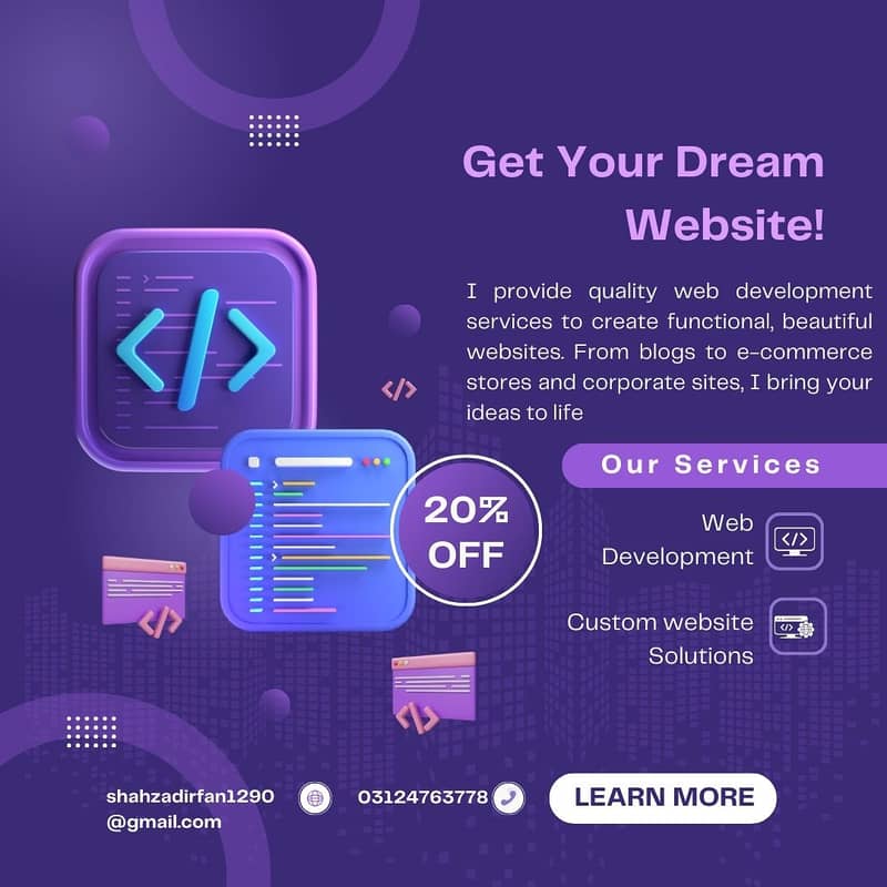 Build Your Dream Professional Website Today! Custom Website Developmen 0