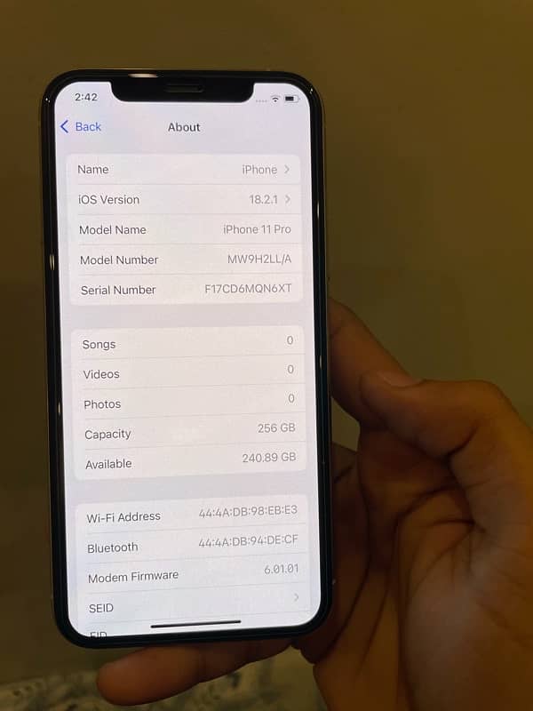 iphone 11pro 256gb non pta not jv 4months sim working 7