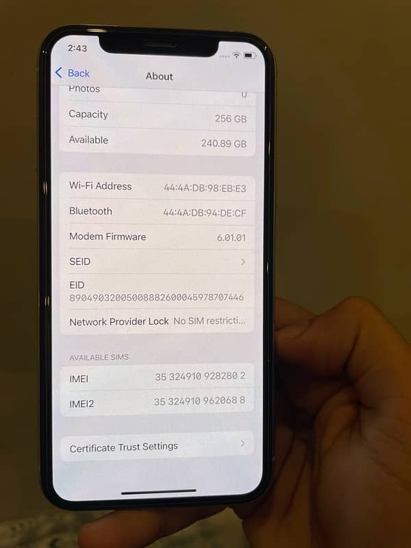 iphone 11pro 256gb non pta not jv 4months sim working 8