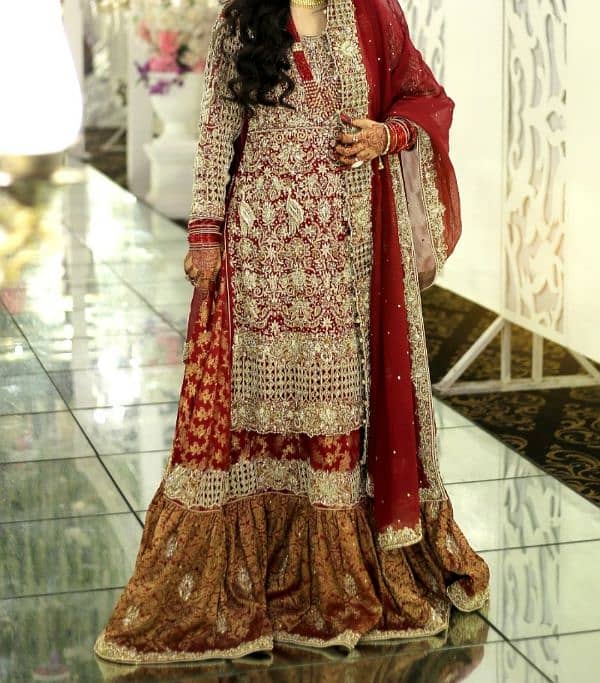 bridal dress pure red colour 0