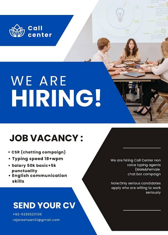 We are hiring Call center non-voice (typing) agents (MALE & FEMALE) 0