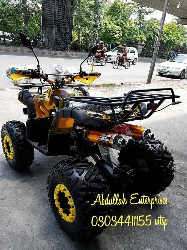 fat tyre 124cc dual exhaust bass sound Atv quad wheels delivery all Pk 0