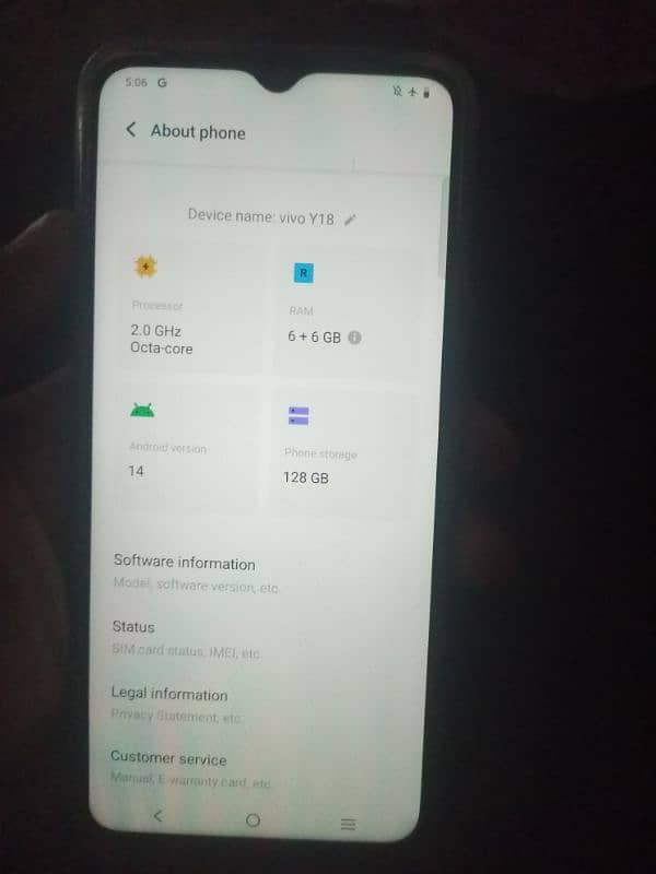 vivo y18 with out box and charger 0