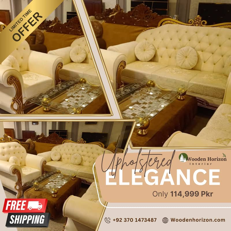 Luxury Sofa Sets in Pakistan / Wooden & Poshish Sofas with Pair Prices 15