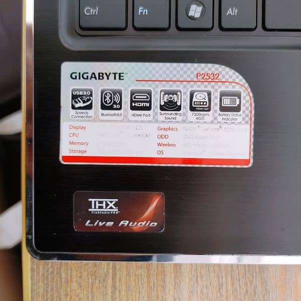 Gigabyte Laptop i7 2630-QM, 6gb Ram, GT 550M 2gb (Made in Taiwan) 4