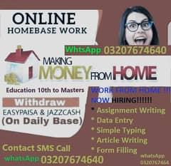 Urgent Need Online Data Entry,Assignment Writing,Content writing,M/F