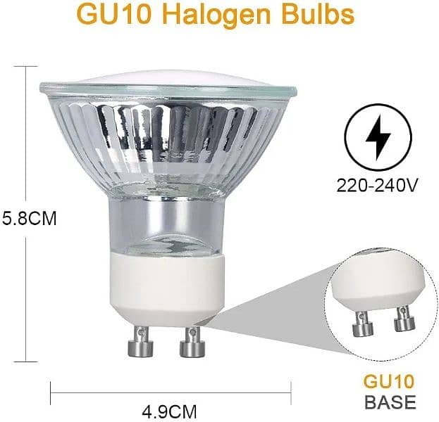 Vicloon GU10 50W Halogen Bulbs, Pack of 8 1