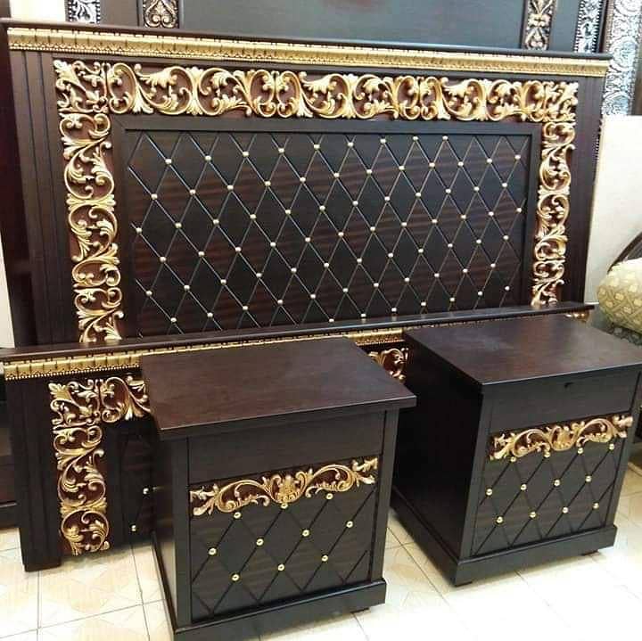 Bed/Double bed/single bed/king size bed/wood bed/poshish bed/Furniture 12