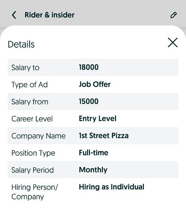 1st street pizza rider job time 6-50pm to 4am 0