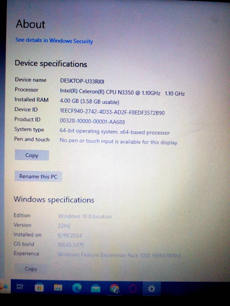 Laptop for Sale: Windows 10 Education, Intel Celeron, 4GB RAM, 250GB S 0