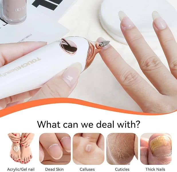 TOUCHBeauty Electric Nail File 5in1 Professional Manicure Pedicure 3