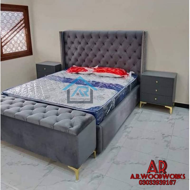 turkish style/bedset/furniture/side table/double bed/factory rate 3