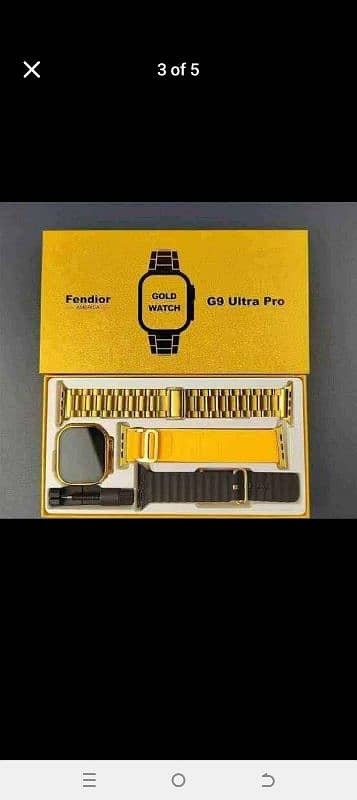 e9 I ultra smart watch golden colour 3