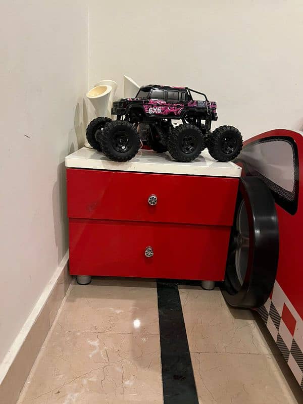 Branded 'Click' Car bed with sidetable kids wooden imported from dubai 2