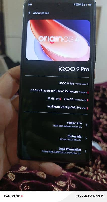 vivo iqoo 9 pro 12/256 7